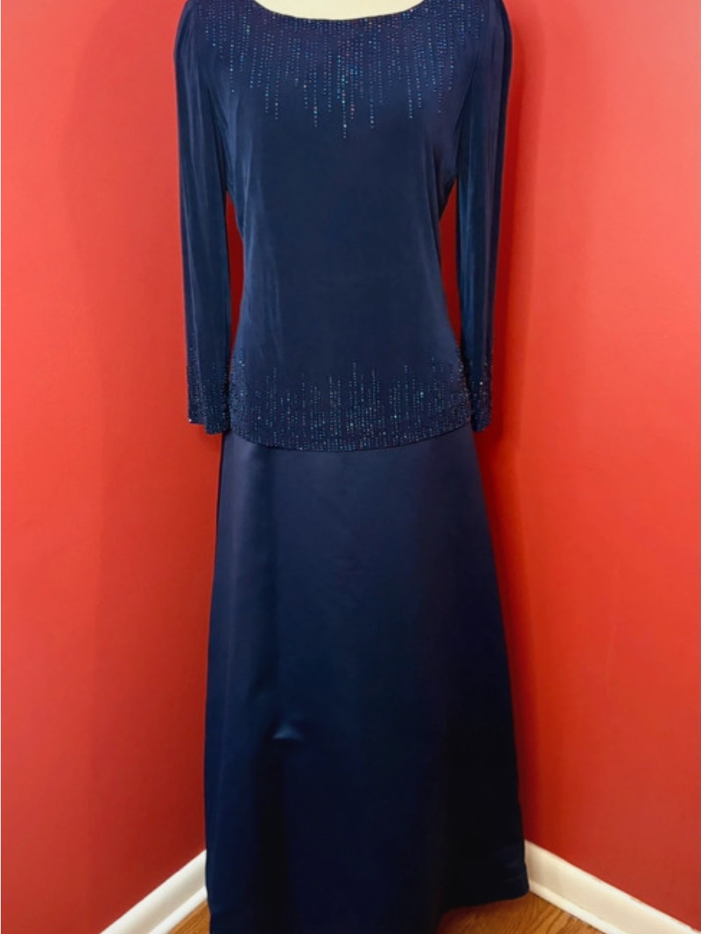 Navy Beaded  Evening Ensemble